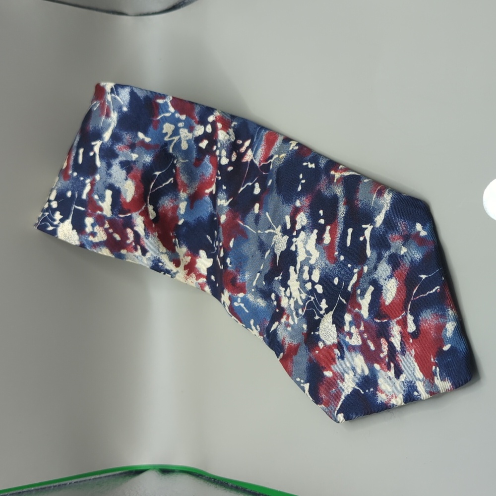 Red White and Blue ORICCI Neck Tie 100% Italian Silk Made in USA